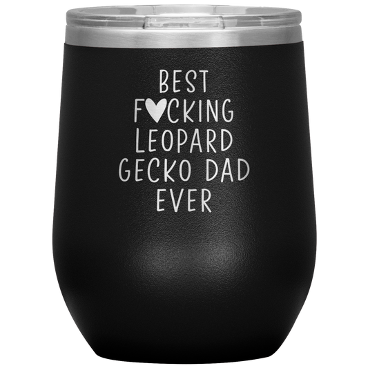 Leopard Gecko Dad Wine Tumbler, Leopard Gecko Dad Gifts, Travel Wine Cup, Birthday Gifts for Men and Women