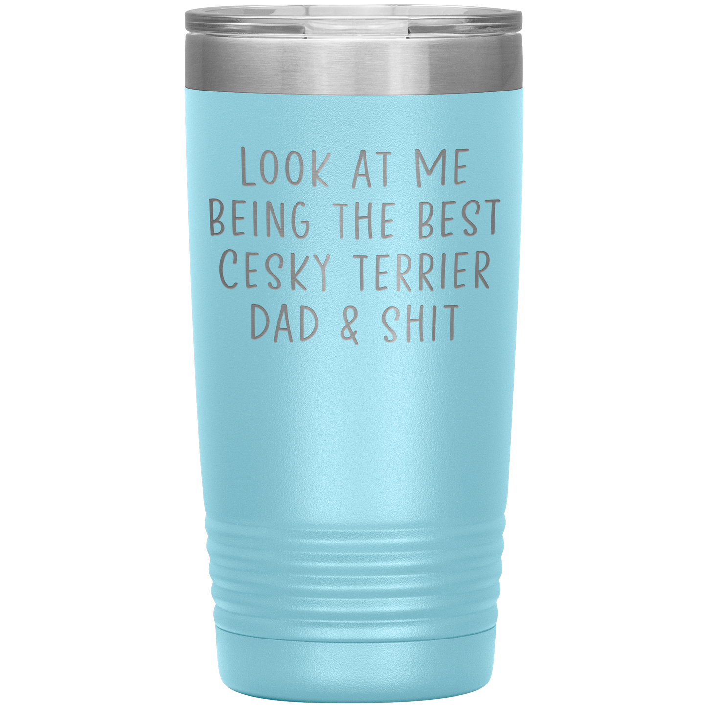 Cesky Terrier Dad Tumbler, Funny Travel Coffee Mug, Birthday Gifts for Men and Women