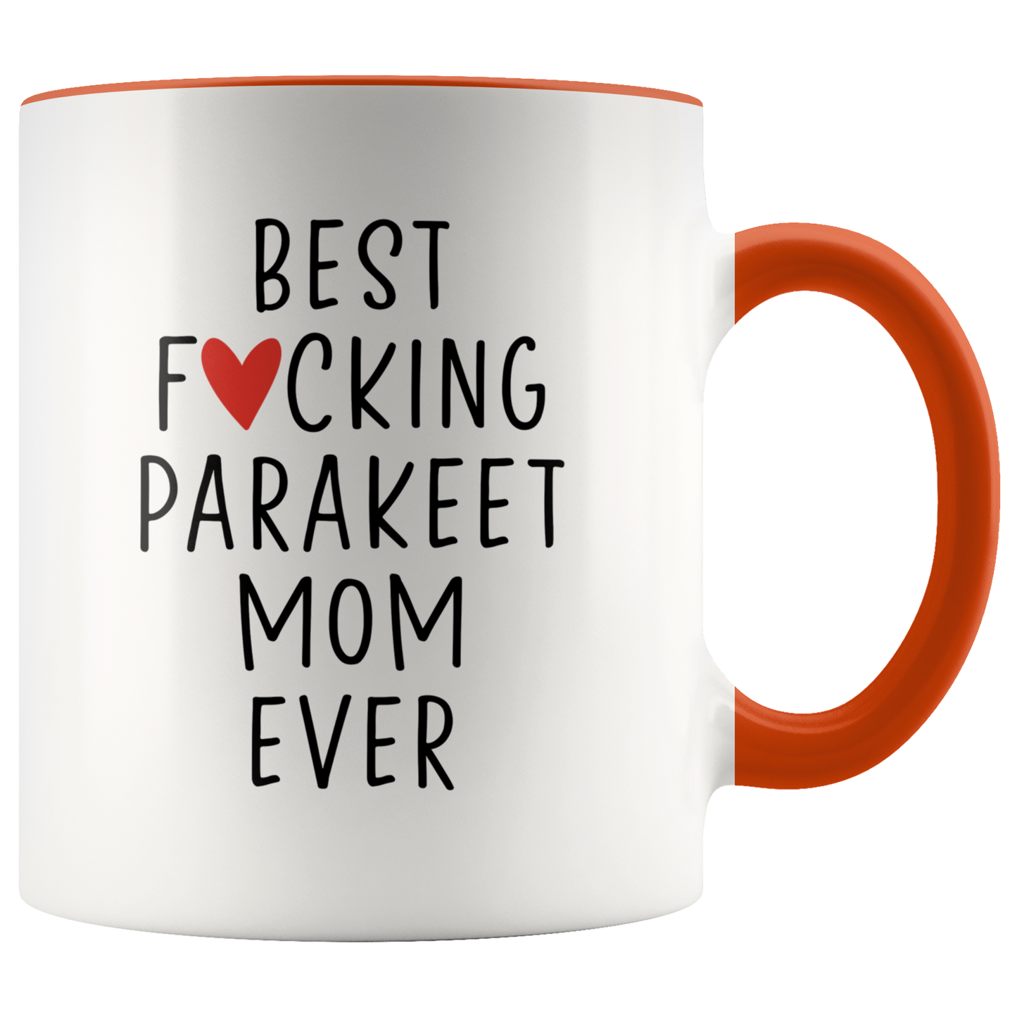 Parakeet Mom Gifts, Coffee Mug, Two Tone Accent Cup, Birthday Gift for Men and Women