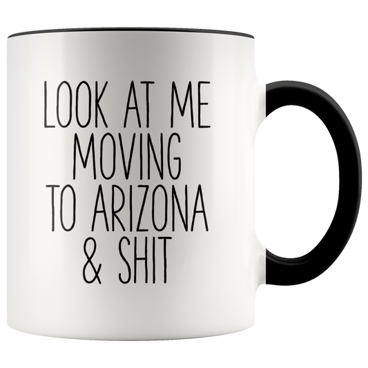 Moving to Arizona Gifts, Moving Away Coffee Mug, Two Tone Accent Cup, Birthday Gift for Men and Women