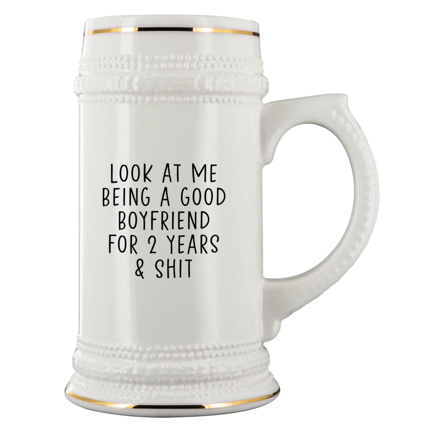 2 Years Dating Beer Stein, Beer Mug, Birthday Gifts for Men and Women