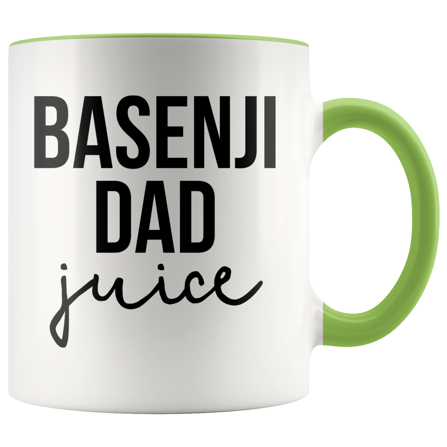 Basenji Dad Gifts, Coffee Mug, Two Tone Accent Cup, Birthday Gift for Men and Women