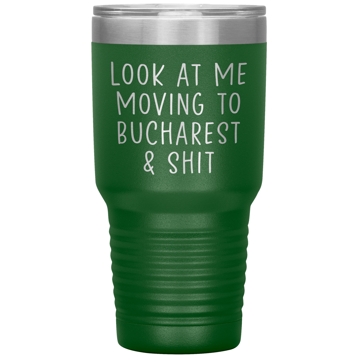 Moving to Bucharest Romania Tumbler, Funny Travel Coffee Mug, Birthday Gifts for Men and Women