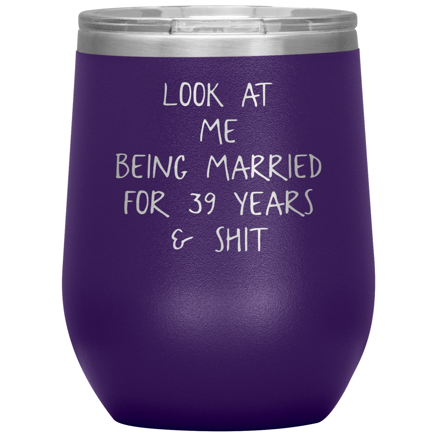 39th Anniversary Wine Tumbler, Gifts, Travel Wine Cup, Birthday Gifts for Men and Women