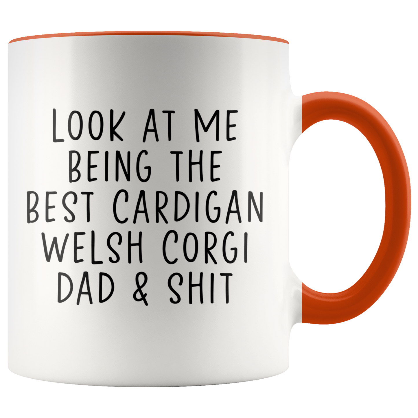 Cardigan Welsh Corgi Dad Gifts, Coffee Mug, Two Tone Accent Cup, Birthday Gift for Men and Women