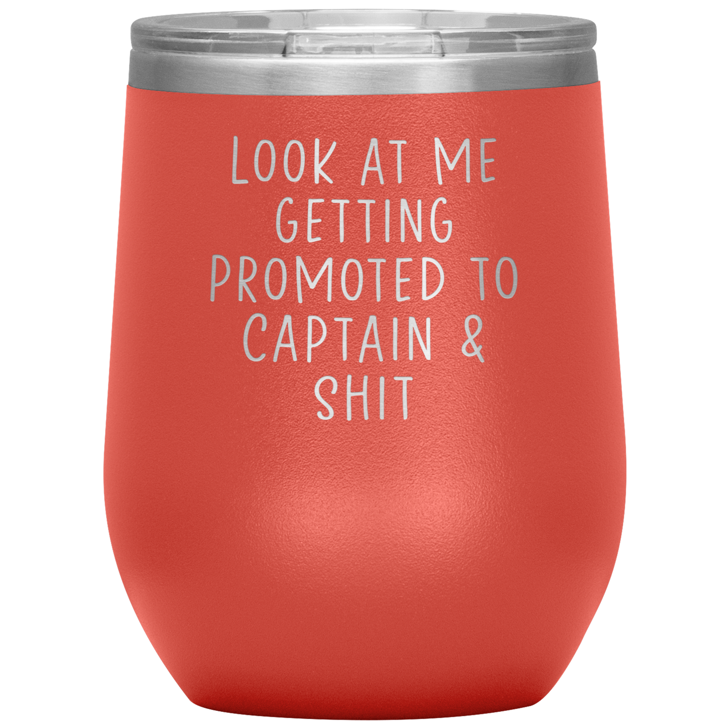 Captain Promotion Wine Tumbler, Captain Promotion Gifts, Travel Wine Cup, Birthday Gifts for Men and Women