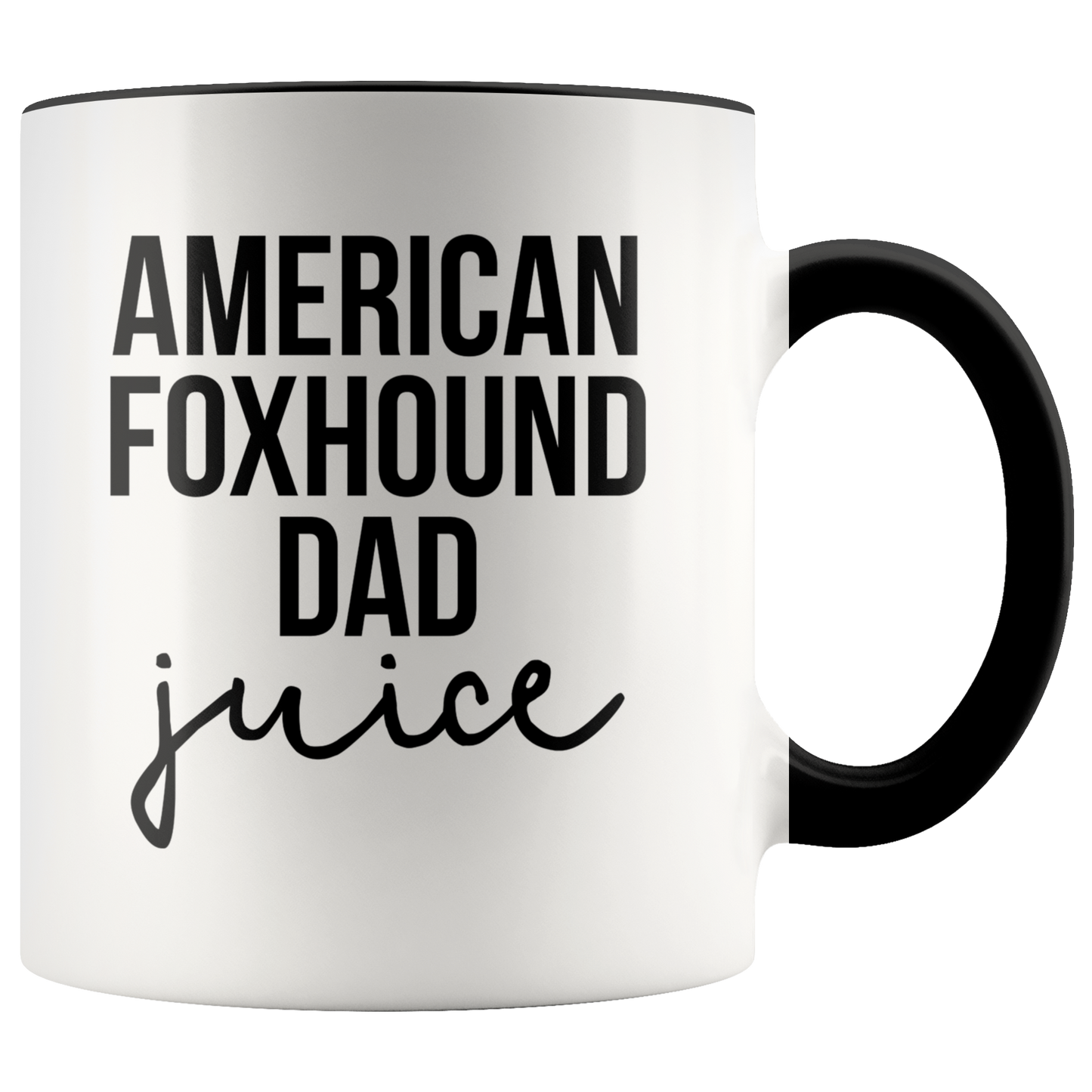 American Foxhound Dad Gifts, Coffee Mug, Two Tone Accent Cup, Birthday Gift for Men and Women