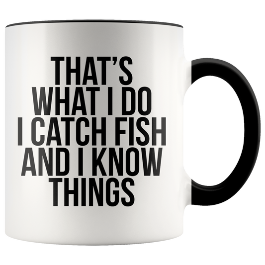 Fishing Gifts, Fisherman Coffee Mug, Two Tone Accent Cup, Birthday Gift for Men and Women