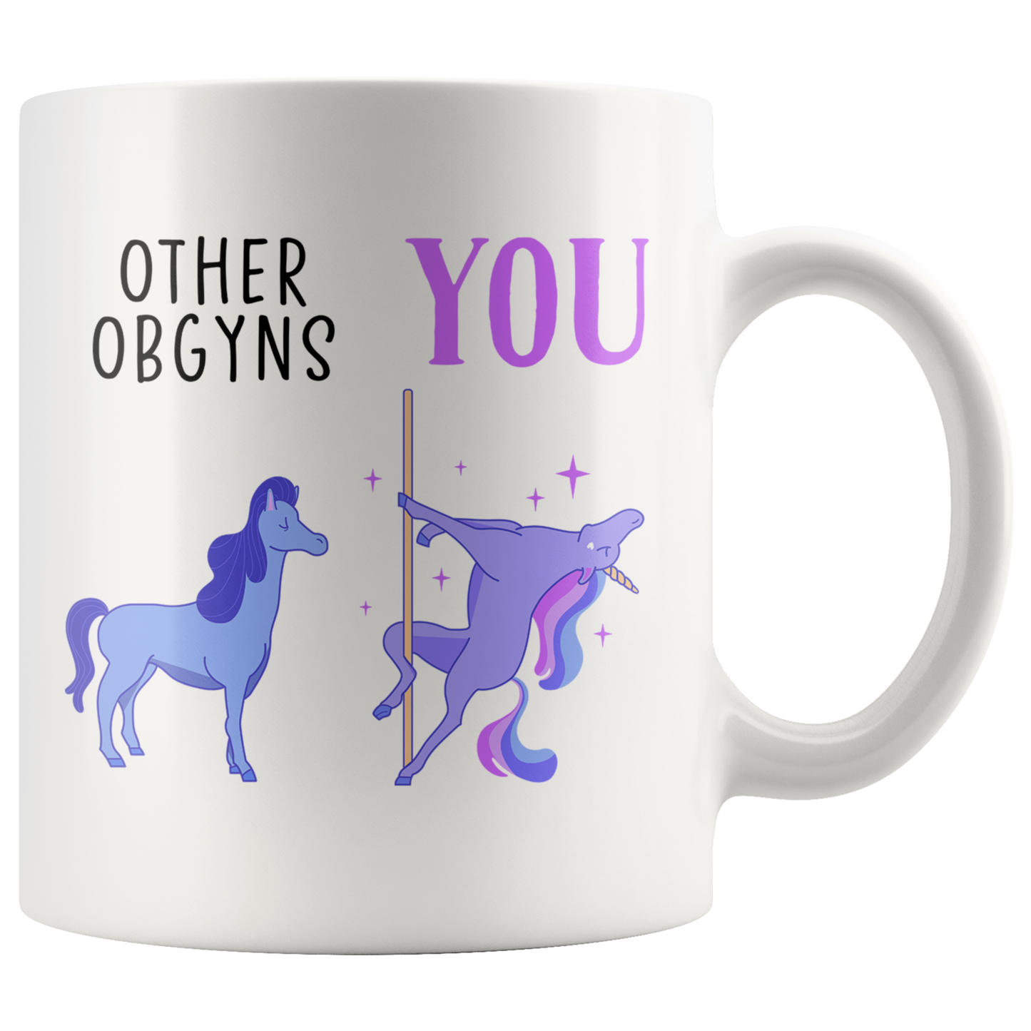 OBGYN Gifts, Coffee Mug, Two Tone Accent Cup, Birthday Gift for Men and Women