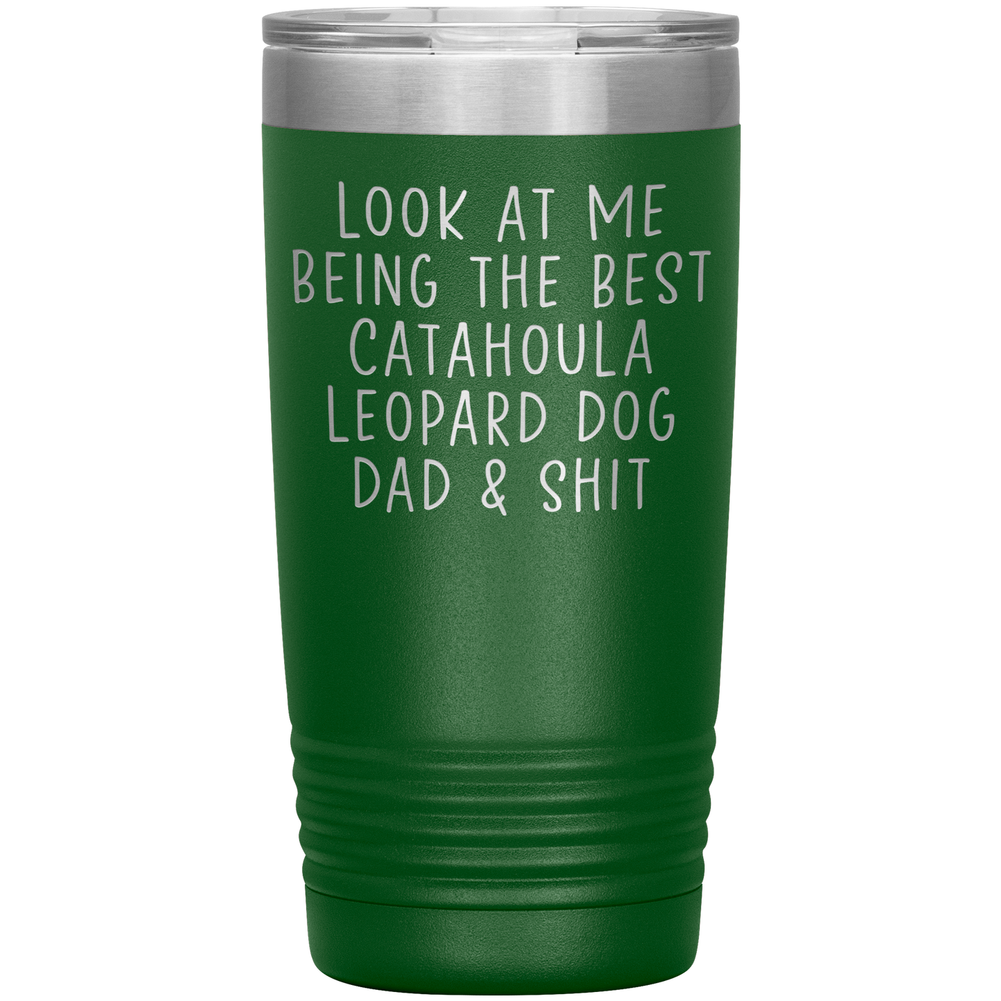 Catahoula Leopard Dog Dad Tumbler, Funny Travel Coffee Mug, Birthday Gifts for Men and Women