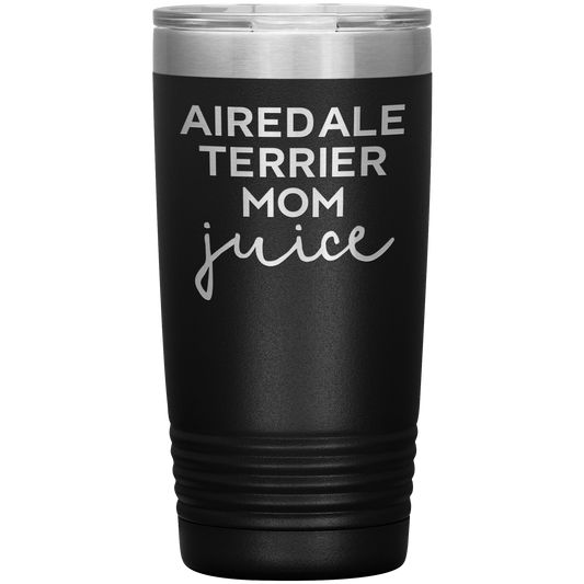 Airedale Terrier Maman Tumbler, Airedale Terrier Mom Gifts, Coffee Mug, Cadeaux d’anniversaire pour hommes et femmes