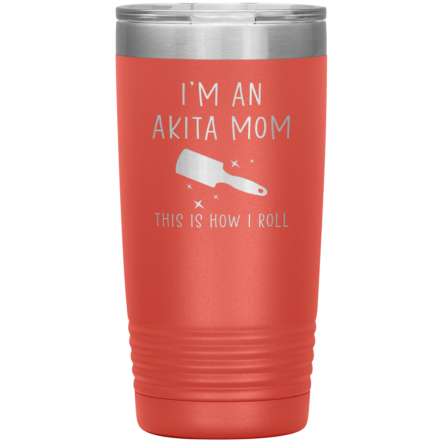 Akita Mom Tumbler, Funny Travel Coffee Mug, Birthday Gifts for Men and Women