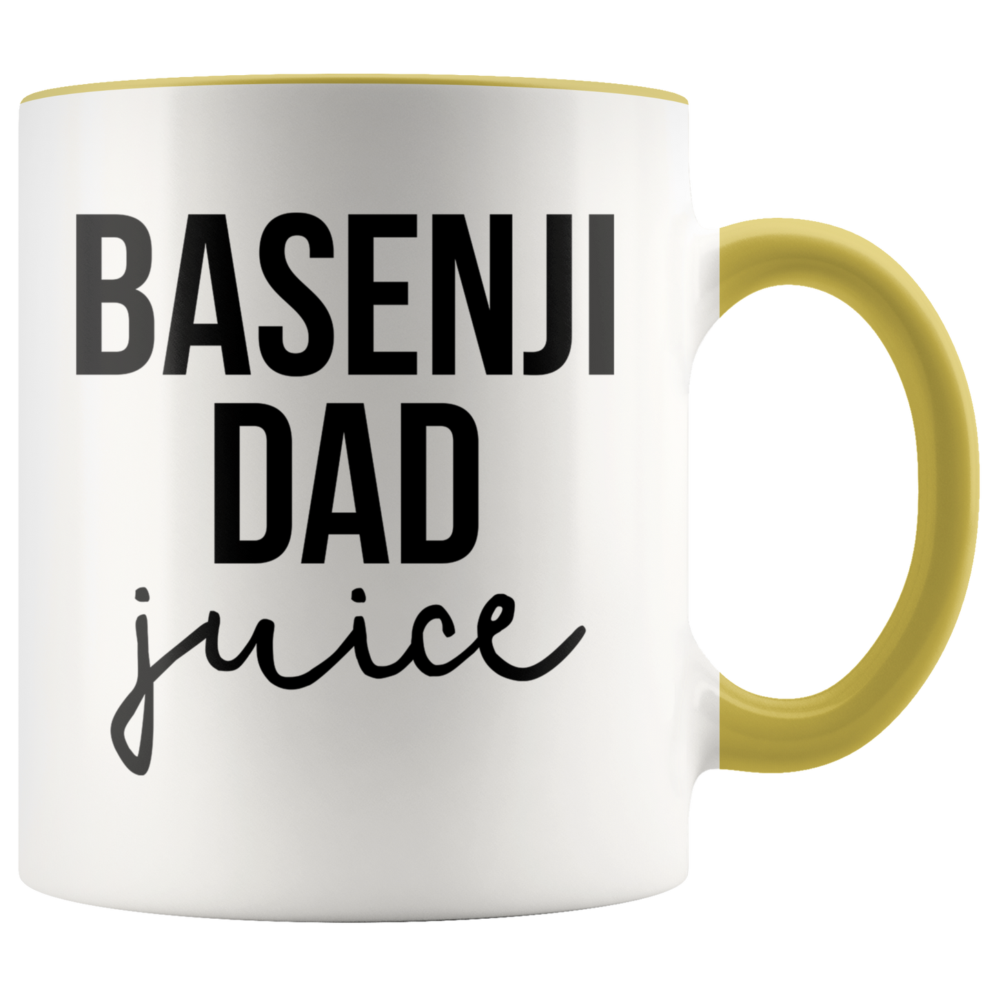 Basenji Dad Gifts, Coffee Mug, Two Tone Accent Cup, Birthday Gift for Men and Women