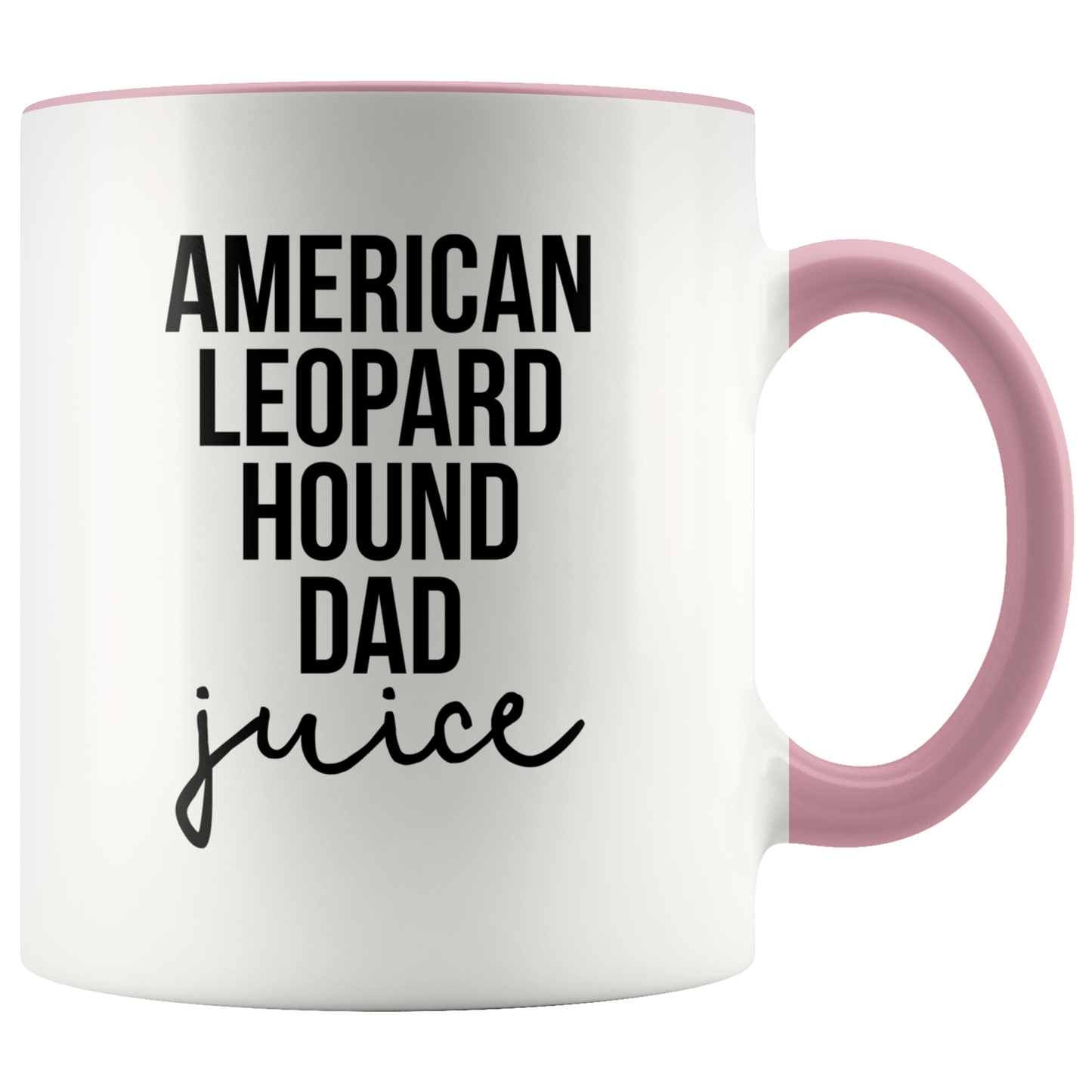 American Leopard Hound Dad Gifts, American Leopard Hound Dad Coffee Mug, Two Tone Accent Cup, Birthday Gift for Men and Women