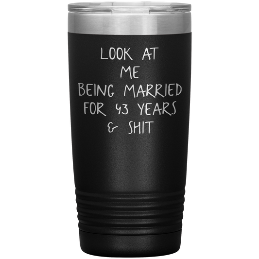 43rd Anniversary Gifts for Husband and Wife, Coffee Mug, Tumbler, Birthday Gifts for Men and Women