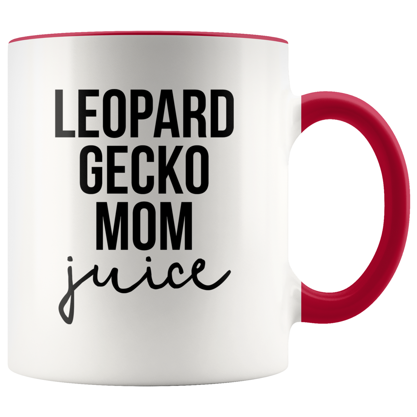 Leopard Gecko Mom Gifts, Coffee Mug, Two Tone Accent Cup, Birthday Gift for Men and Women