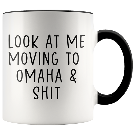 Moving to Omaha Nebraska Gifts, Coffee Mug, Two Tone Accent Cup, Birthday Gift for Men and Women