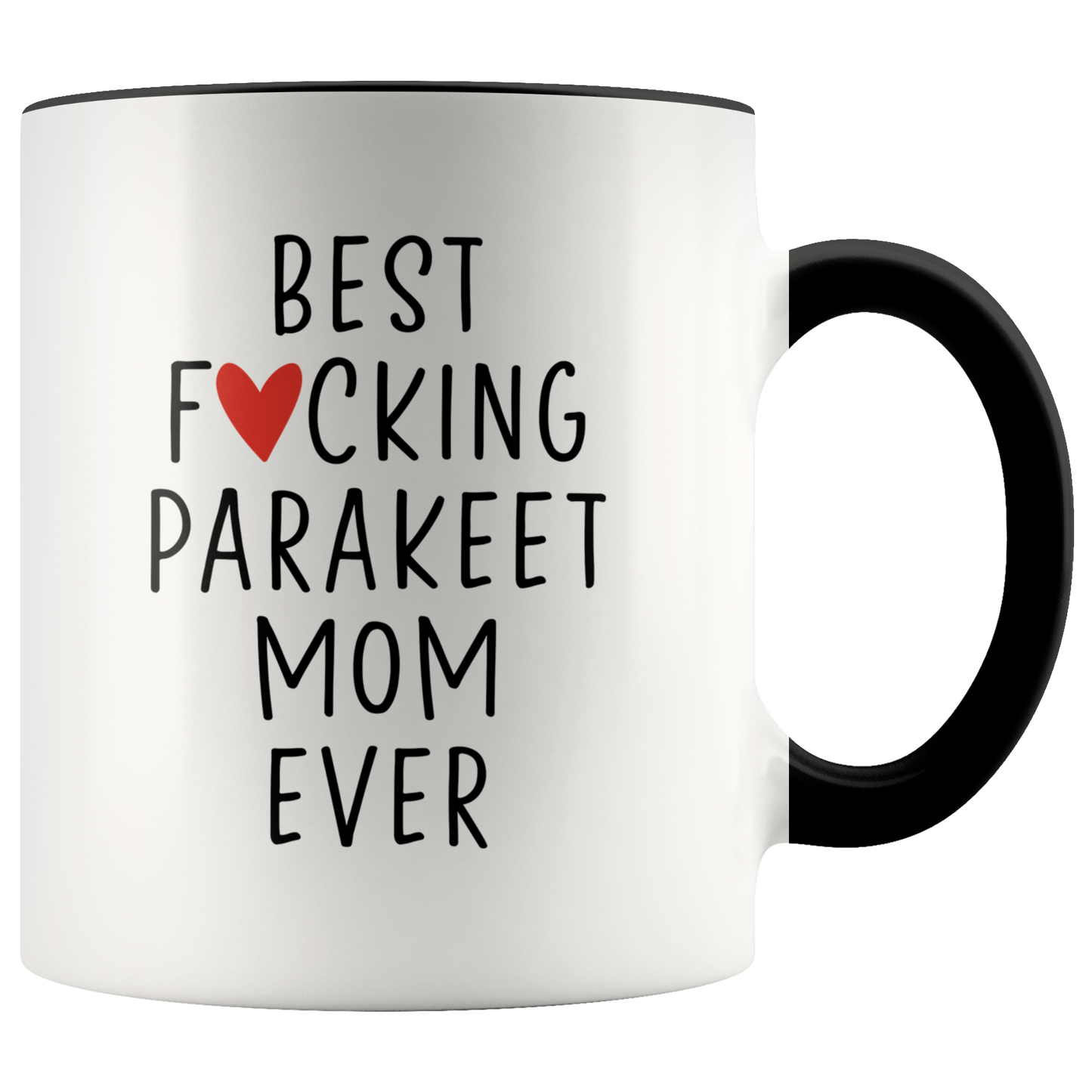 Parakeet Mom Gifts, Coffee Mug, Two Tone Accent Cup, Birthday Gift for Men and Women