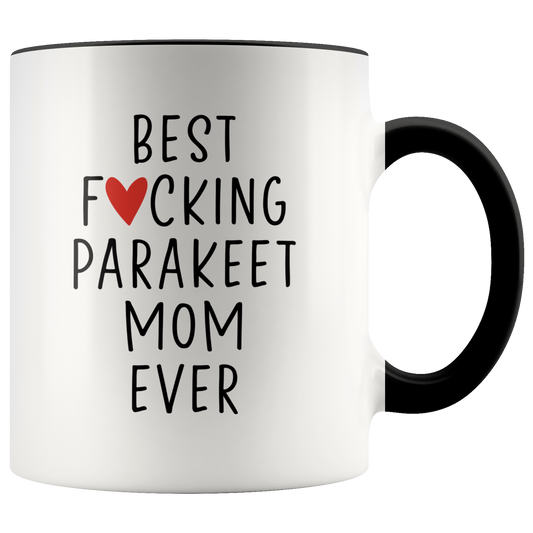 Parakeet Mom Gifts, Coffee Mug, Two Tone Accent Cup, Birthday Gift for Men and Women