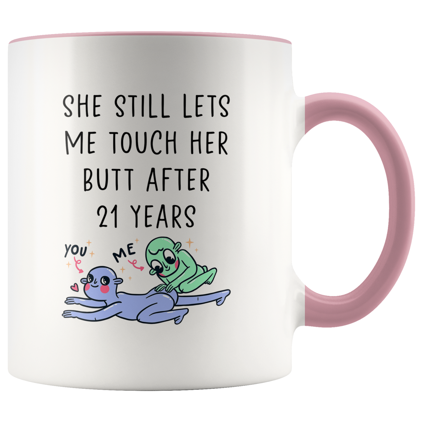 21st Anniversary Gifts, 21 Year Coffee Mug for Husband, Two Tone Accent Cup for Him, Birthday Gift for Men and Women