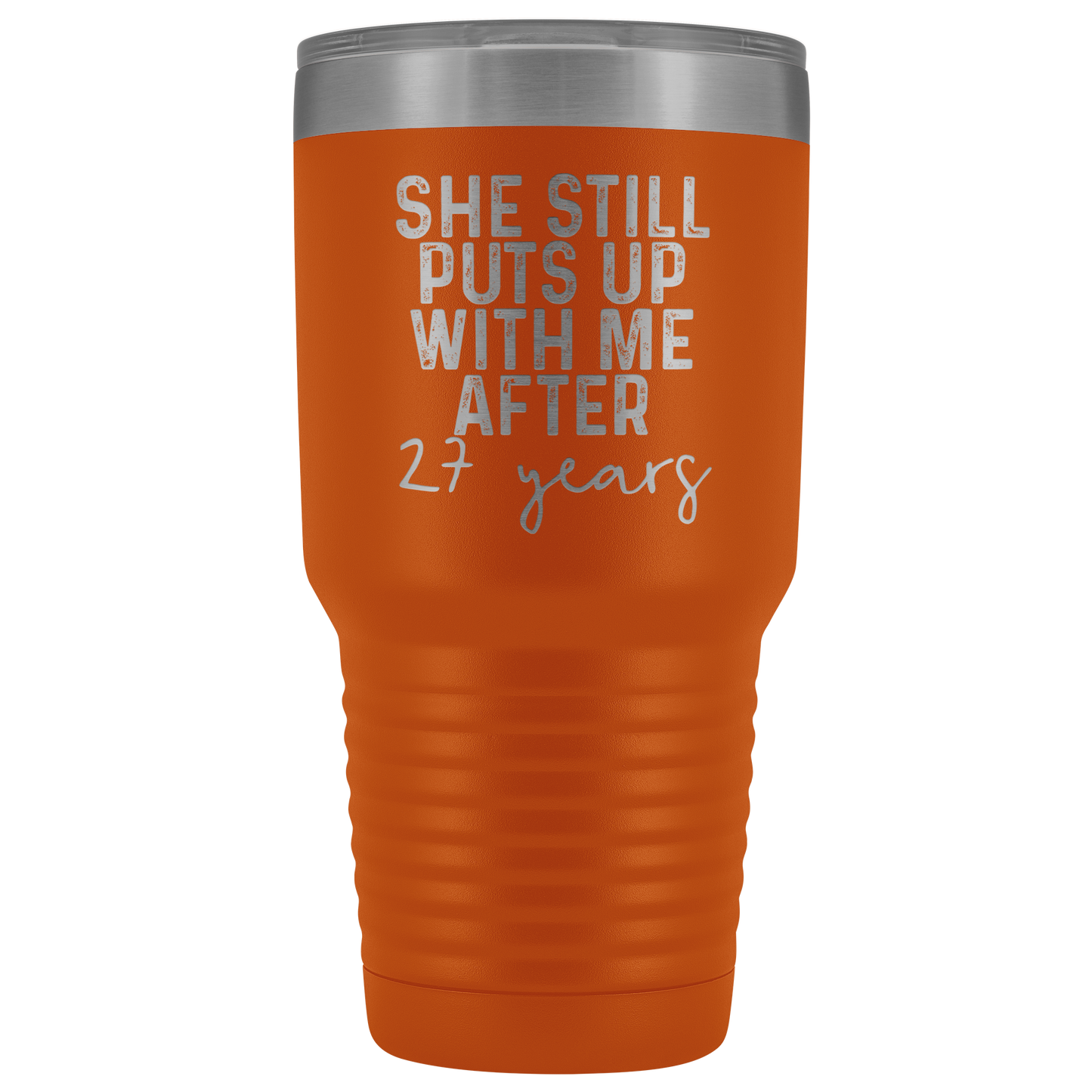 27th Anniversary Gifts for Parents, 27 Year Anniversary, Tumbler Mug