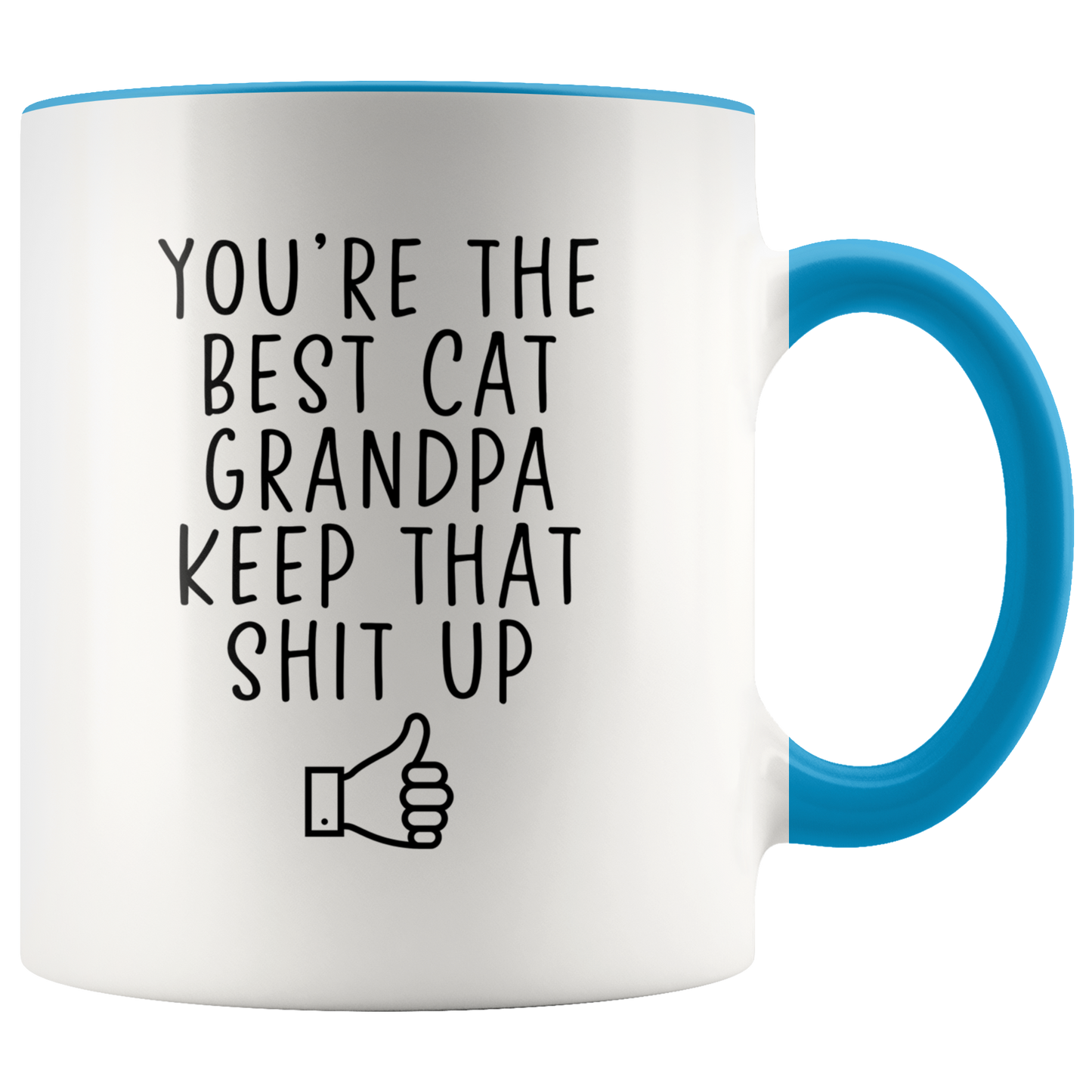 Cat Grandpa Gifts, Coffee Mug, Two Tone Accent Cup, Birthday Gift for Men and Women