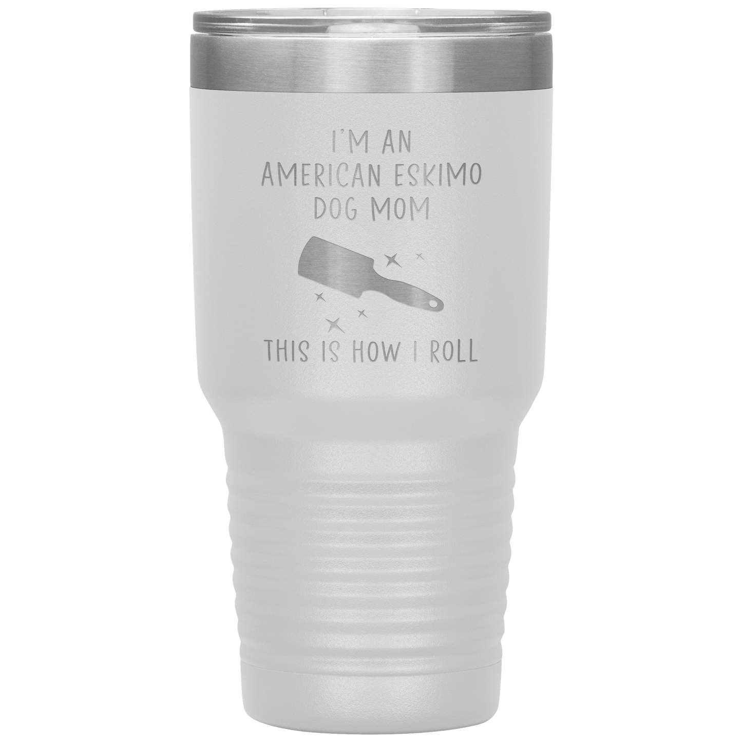 American Eskimo Dog Mom Tumbler, Funny Travel Coffee Mug, Birthday Gifts for Men and Women