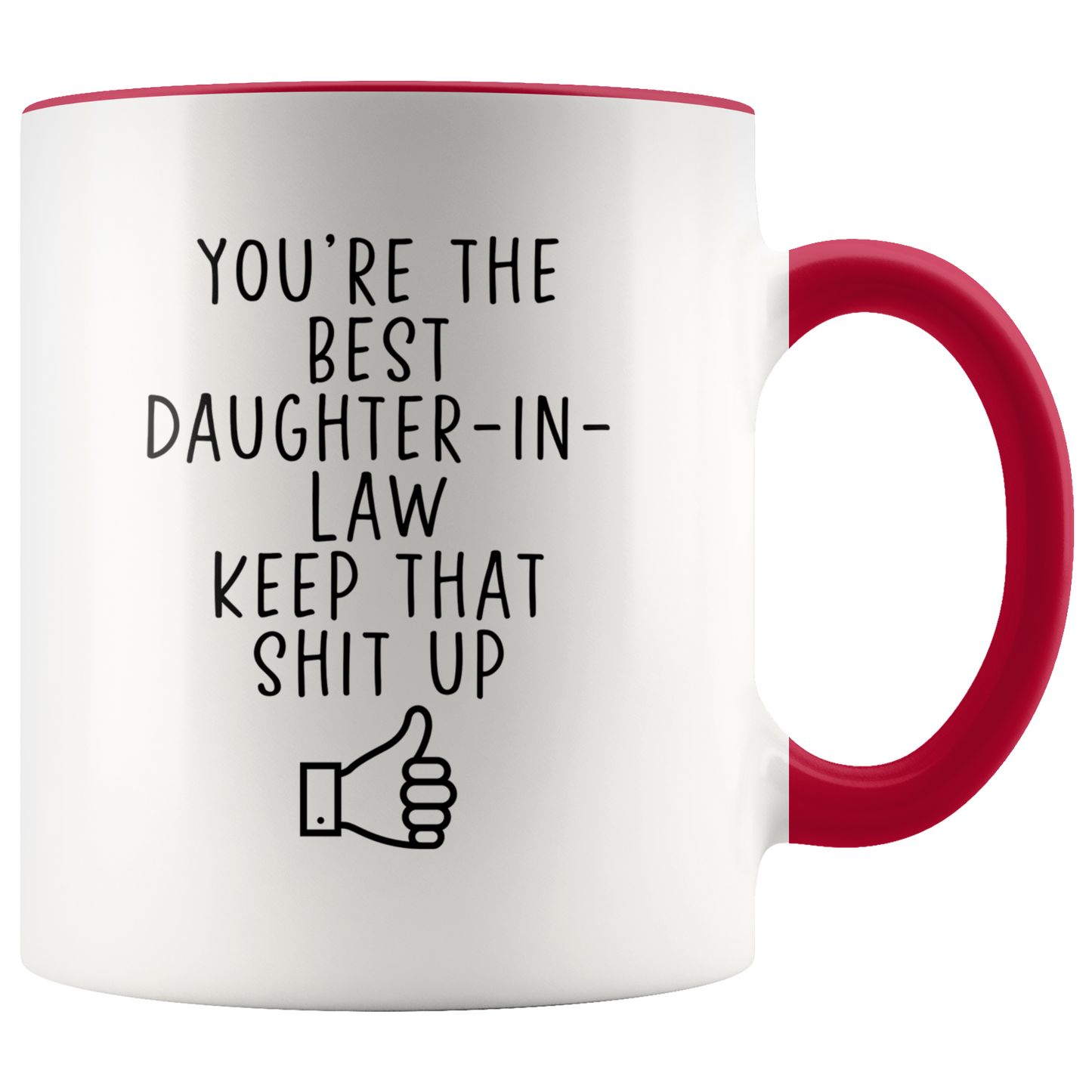 Daughter in Law Gifts, Coffee Mug, Two Tone Accent Cup, Birthday Gift for Men and Women