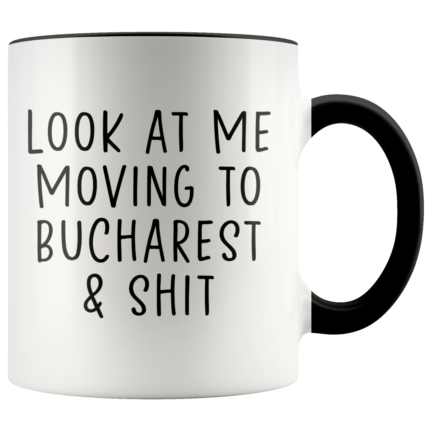 Moving to Bucharest Romania Gifts, Coffee Mug, Two Tone Accent Cup, Birthday Gift for Men and Women