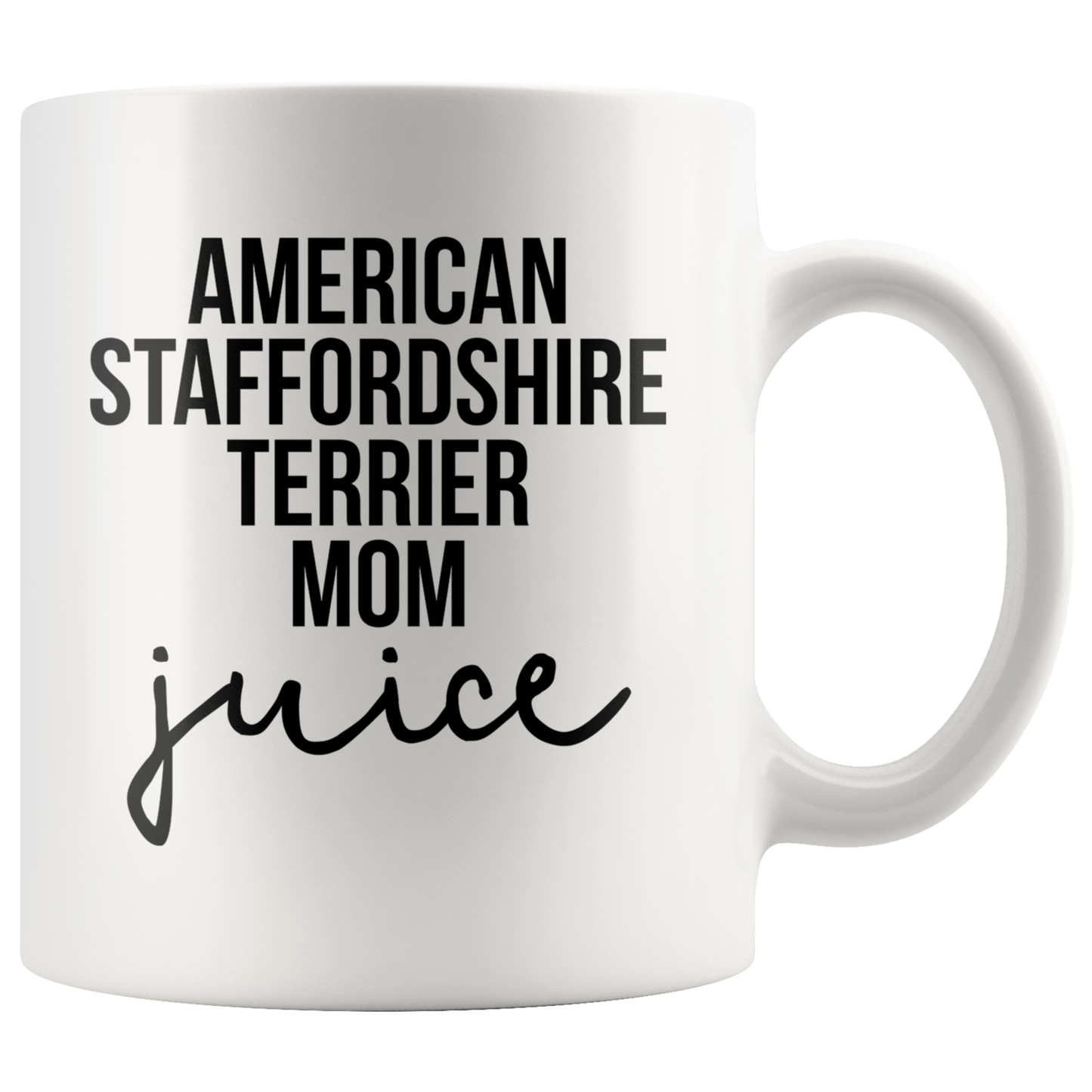 American Staffordshire Terrier Mom Gifts, American Staffordshire Terrier Mom Coffee Mug, Two Tone Accent Cup, Birthday Gift for Men and Women