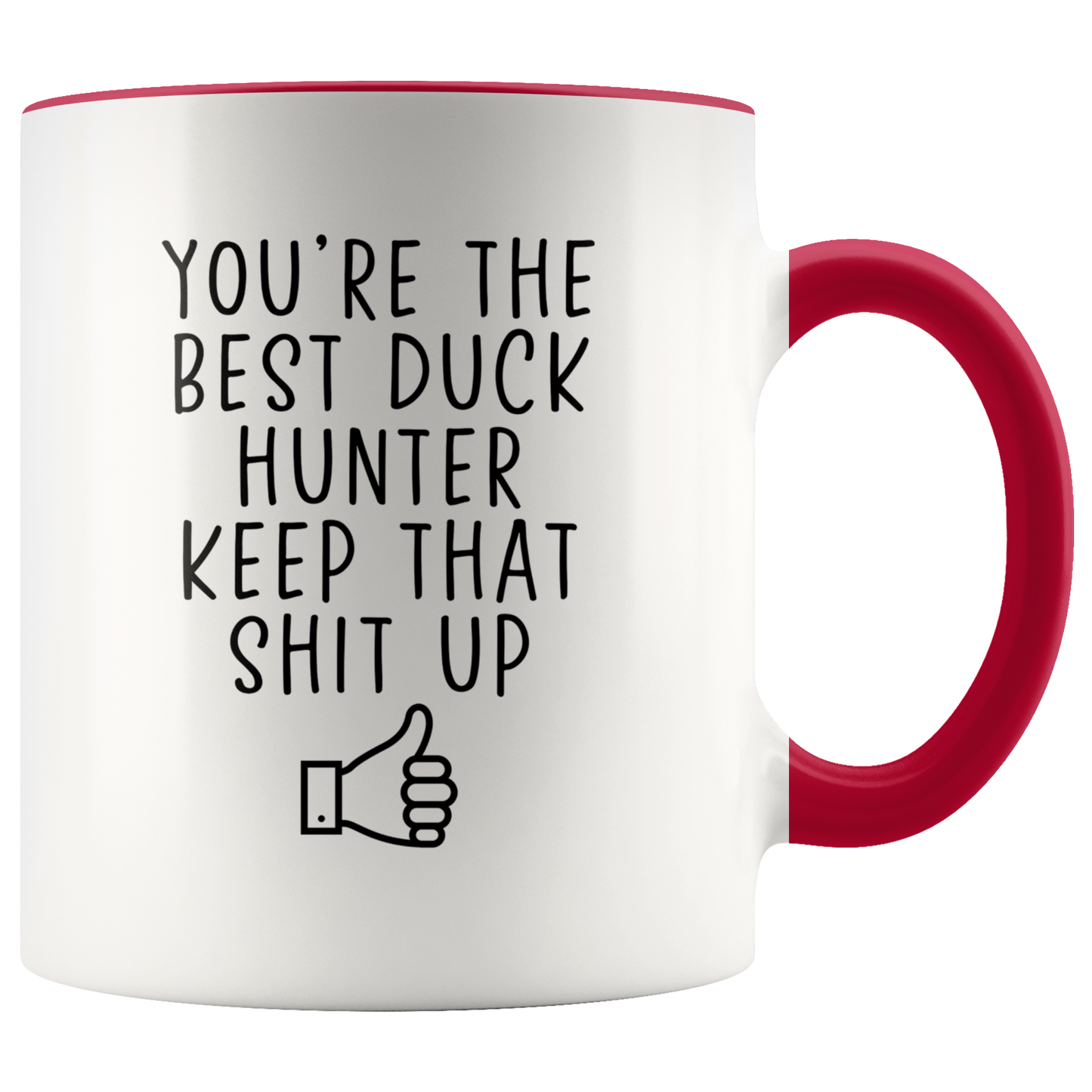 Duck Hunter Gifts, Coffee Mug, Two Tone Accent Cup, Birthday Gift for Men and Women