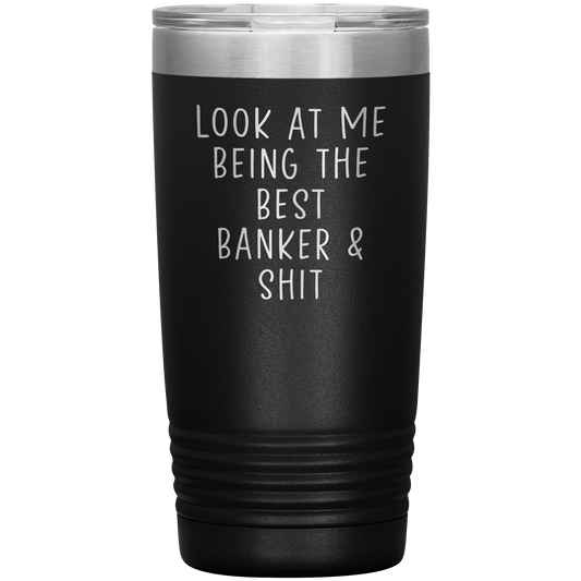 Banker Tumbler, Funny Travel Coffee Mug, Birthday Gifts for Men and Women