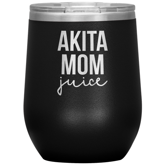 Akita Mom Wine Tumbler, Funny Travel Wine Cup, Birthday Gifts for Men and Women