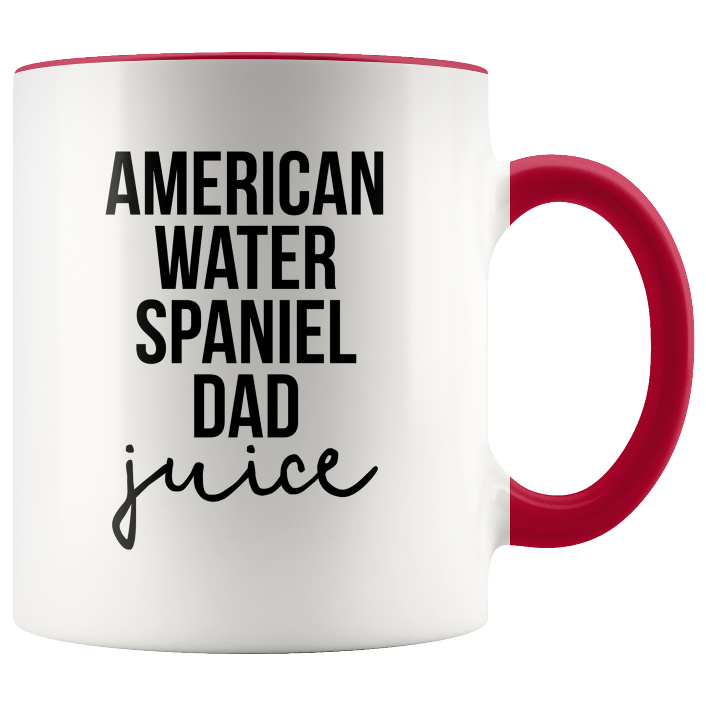 American Water Spaniel Dad Gifts, Coffee Mug, Two Tone Accent Cup, Birthday Gift for Men and Women