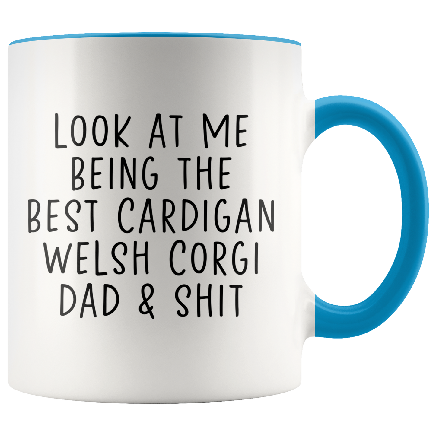 Cardigan Welsh Corgi Dad Gifts, Coffee Mug, Two Tone Accent Cup, Birthday Gift for Men and Women