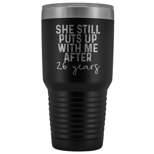 26e anniversaire de mariage, cadeaux du 26e anniversaire pour le mari, 26 anniversaire de mariage pour les hommes, Tumbler Mug