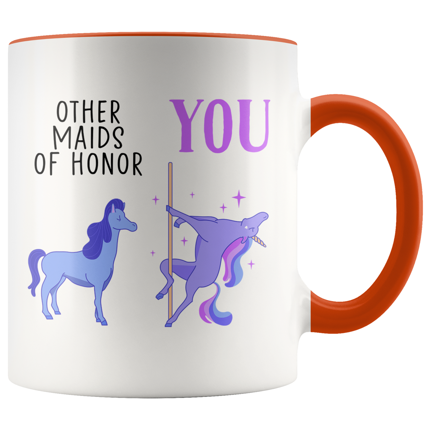 Maid of Honor Gifts, Coffee Mug, Two Tone Accent Cup, Birthday Gift for Men and Women