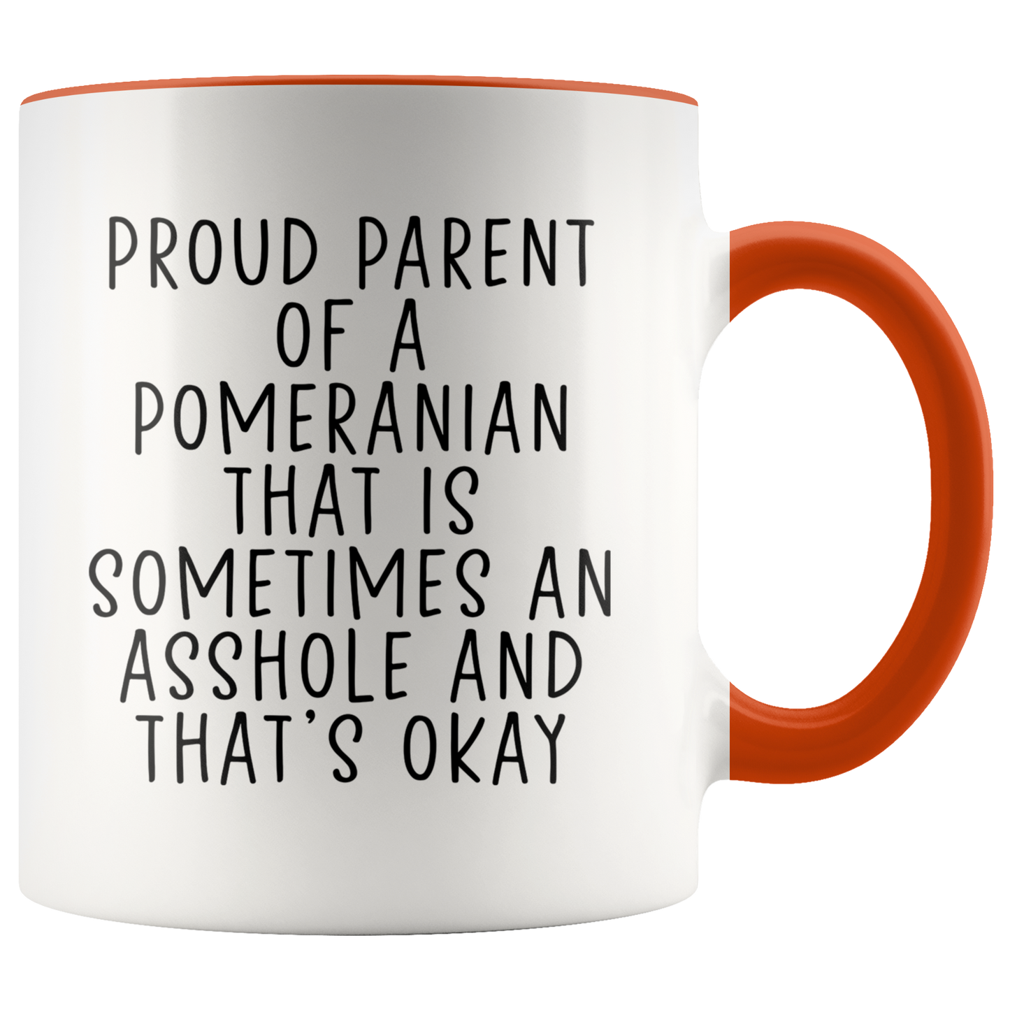 Pomeranian Lover Gifts, Pomeranian Mom Dad Coffee Mug, Two Tone Accent Cup, Birthday Gift for Men and Women