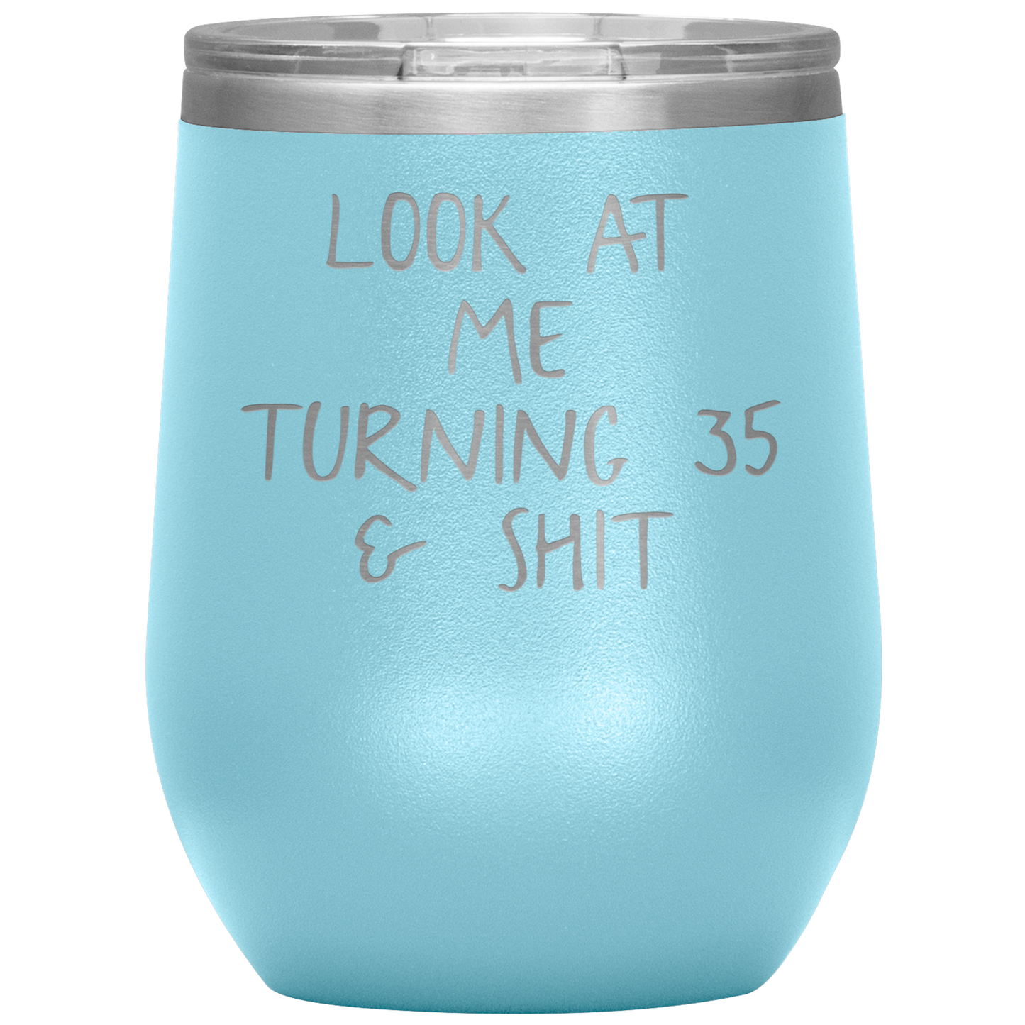 35th Birthday Wine Tumbler, 35th Birthday Gifts, Travel Wine Cup, Birthday Gifts for Men and Women