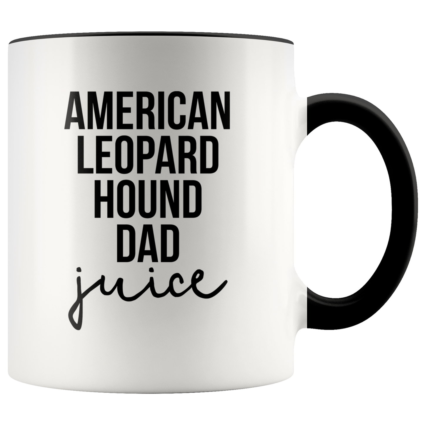 American Leopard Hound Dad Gifts, American Leopard Hound Dad Coffee Mug, Two Tone Accent Cup, Birthday Gift for Men and Women