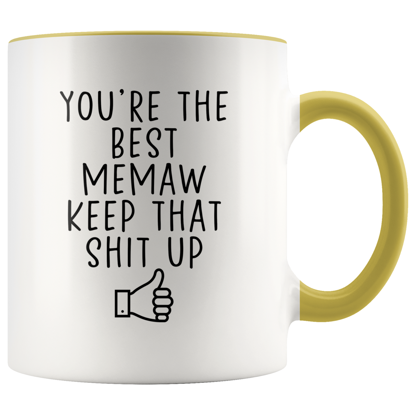 Memaw Gifts, Coffee Mug, Two Tone Accent Cup, Birthday Gift for Men and Women