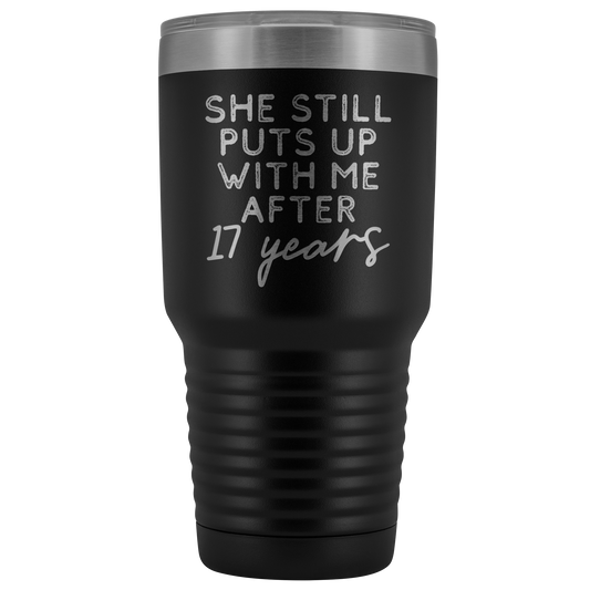 17th Anniversario Regalo 17 Anniversario Matrimonio Anniversario Caffè Tazza Divertente Marito Tumbler Regali per lui Anniversario per Men Cup