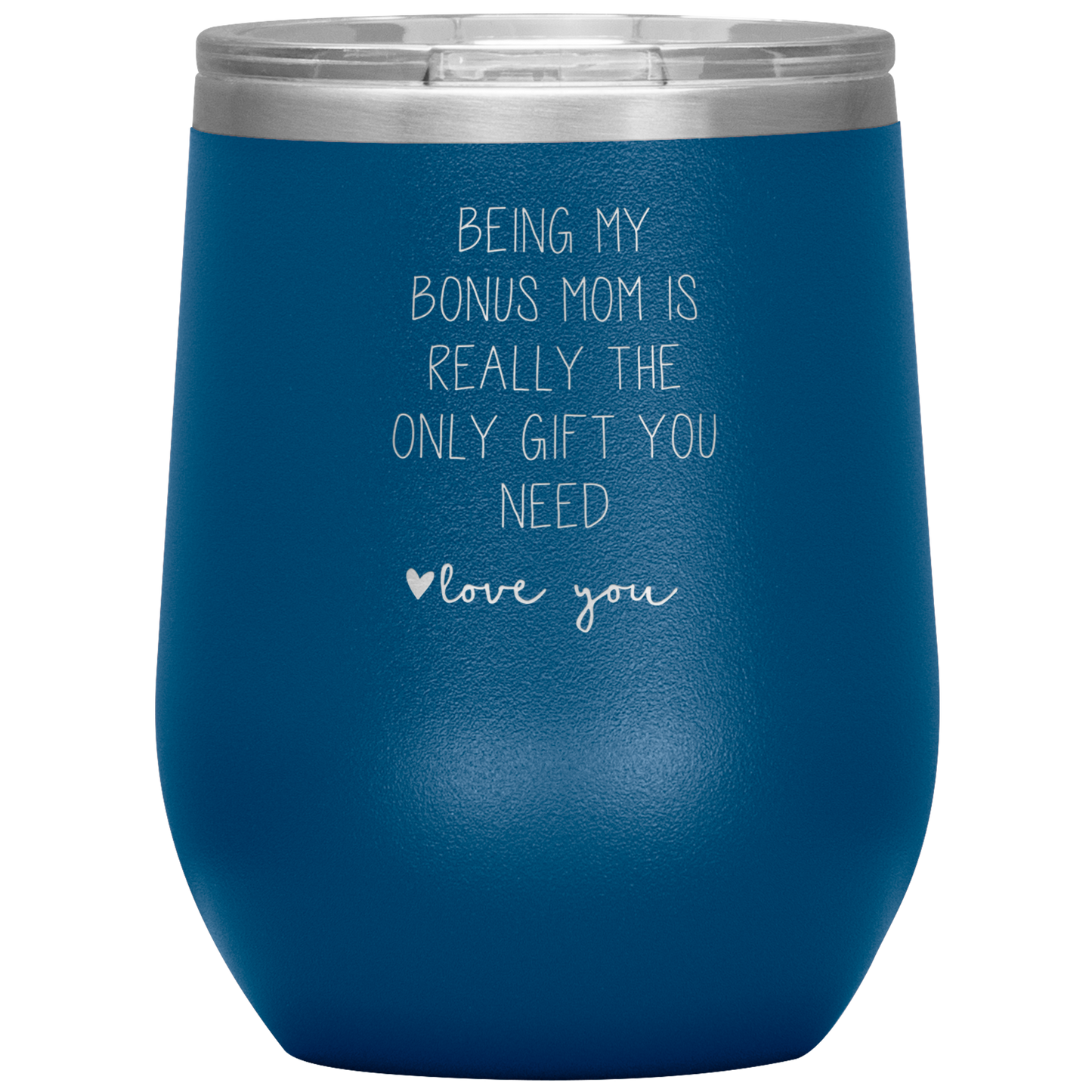 Bonus Mom Wine Tumbler, Bonus Mom Gifts, Travel Wine Cup, Birthday Gifts for Men and Women