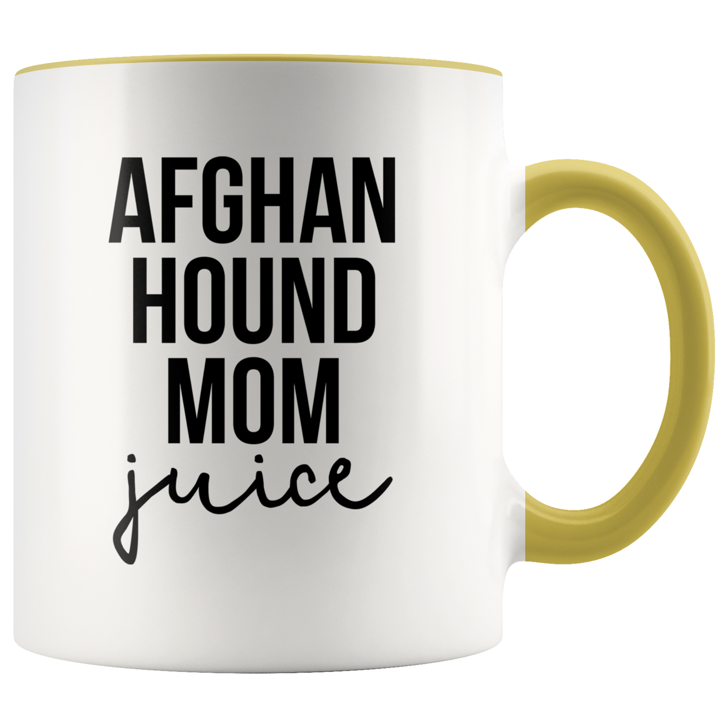 Afghan Hound Mom Gifts, Coffee Mug, Two Tone Accent Cup, Birthday Gift for Men and Women