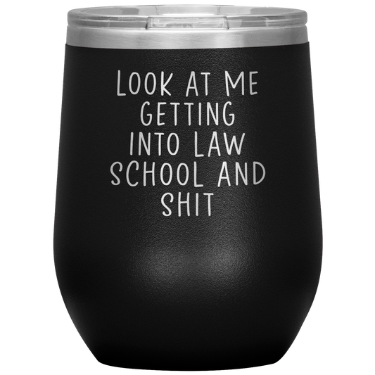 Law School Student Wine Tumbler, Law School Student Gifts, Travel Wine Cup, Birthday Gifts for Men and Women