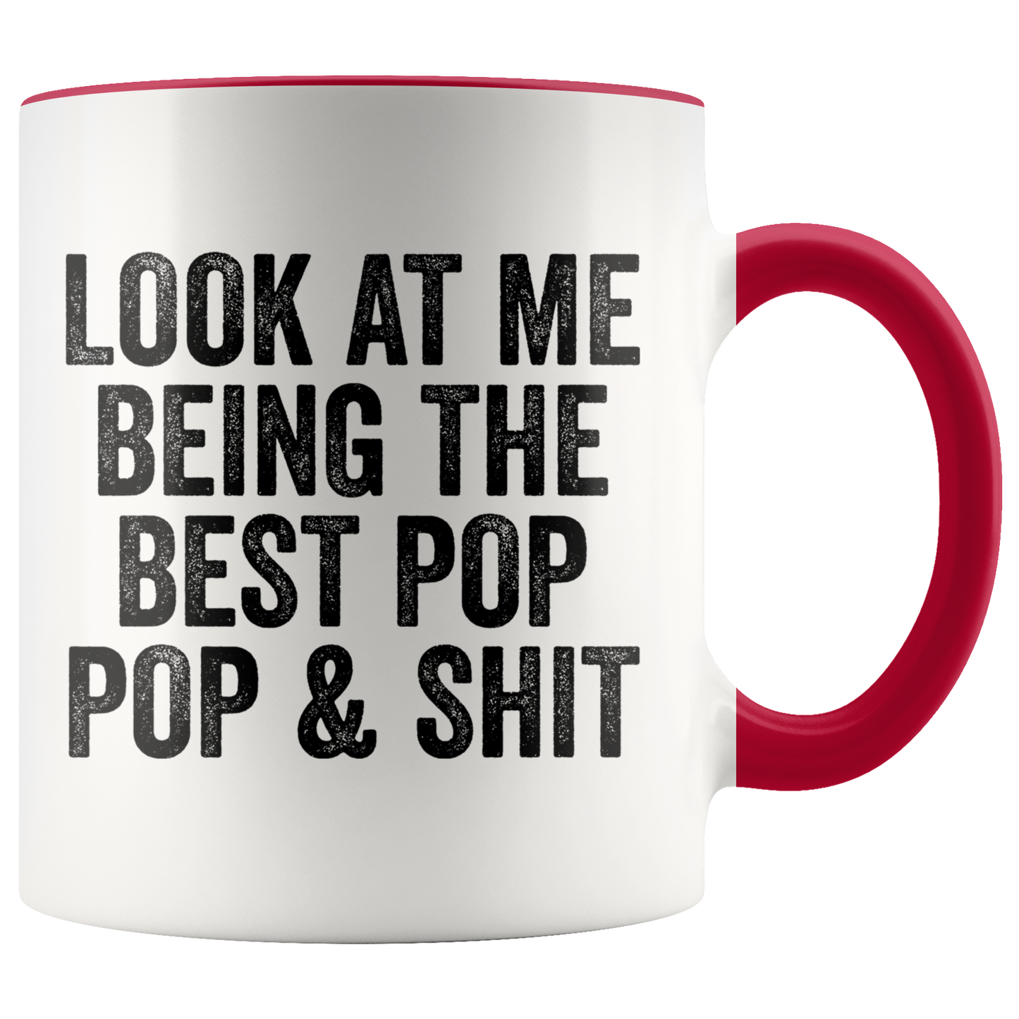 Pop Pop Gifts, Pop Pop Coffee Mug, Two Tone Accent Cup, Birthday Gift for Men and Women