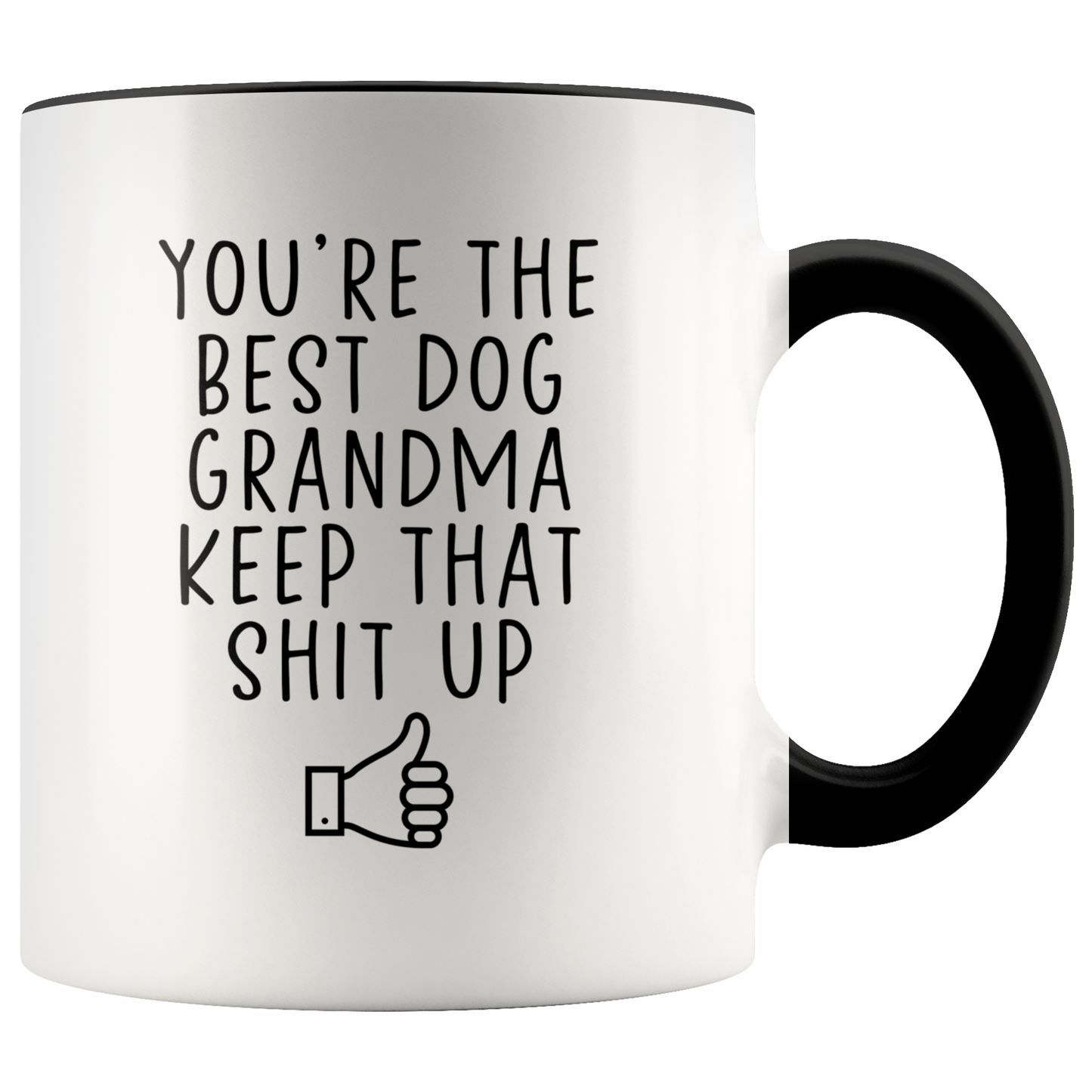 Dog Grandma Gifts, Coffee Mug, Two Tone Accent Cup, Birthday Gift for Men and Women