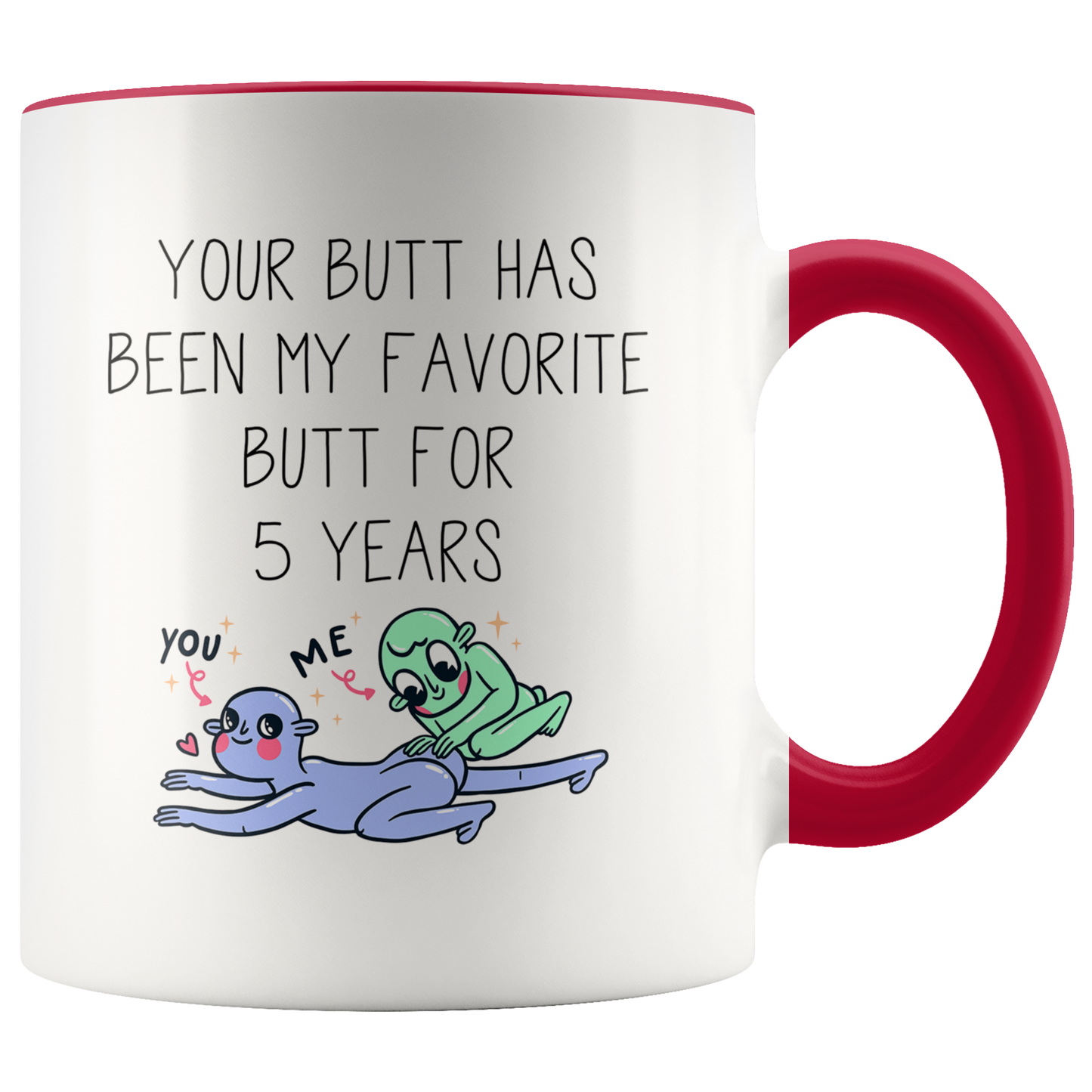 5th Anniversary Accent Mug, 5 Year Anniversary Gifts, Coffee Mug, Birthday Gifts for Men and Women