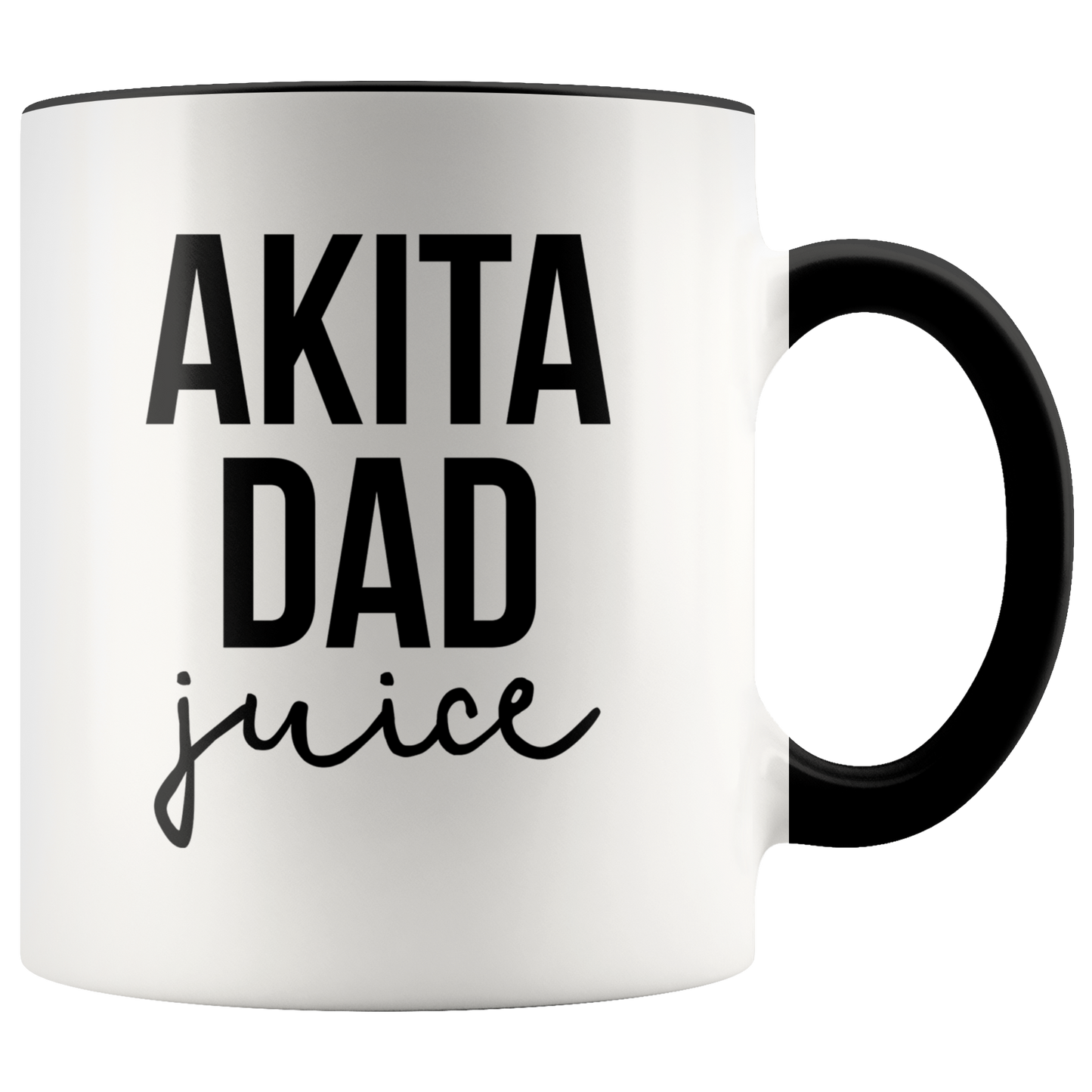 Akita Dad Gifts, Coffee Mug, Two Tone Accent Cup, Birthday Gift for Men and Women