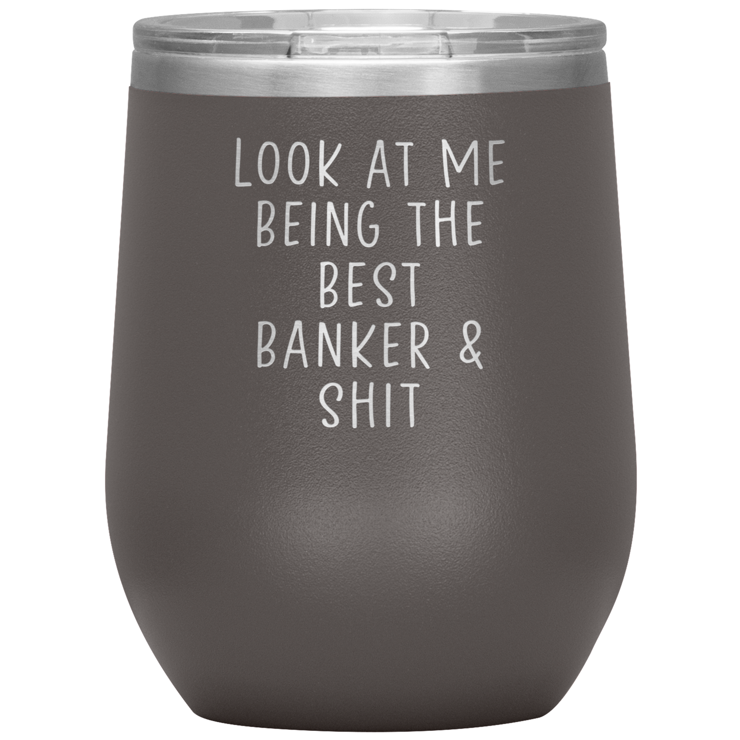 Banker Wine Tumbler, Funny Gifts, Travel Wine Cup, Birthday Gifts for Men and Women